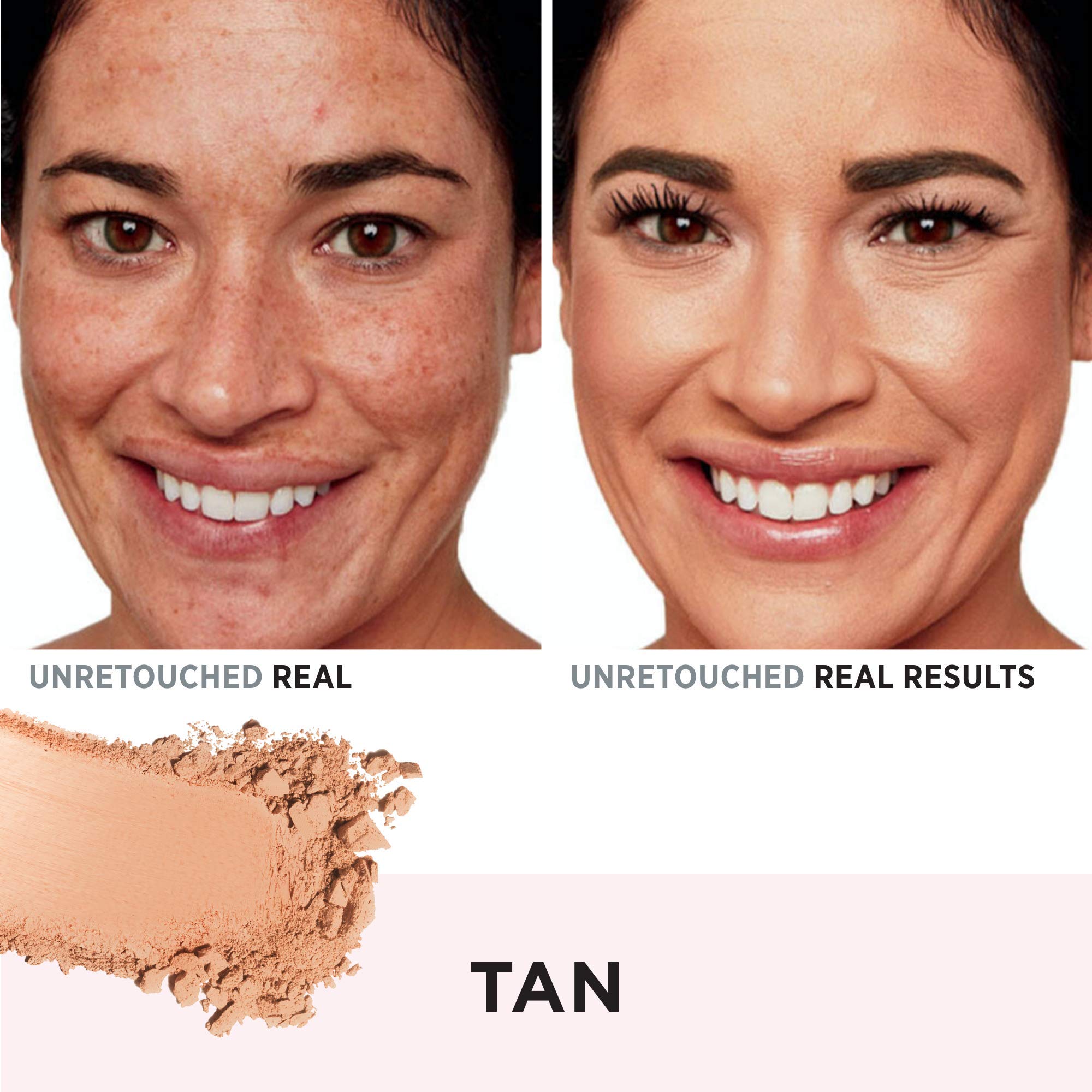 IT Cosmetics CC+ Airbrush Powder Tan brush application demonstrates buildable finish