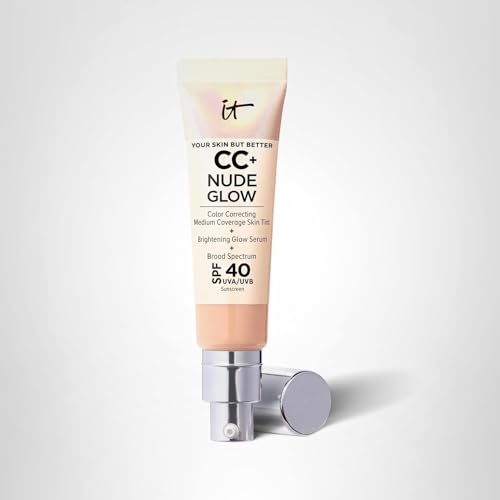 IT Cosmetics CC+ Nude Glow glow finish under natural light.