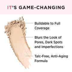 IT Cosmetics CC+ Airbrush Perfecting Powder with Heavenly Luxe brush applying buildable coverage