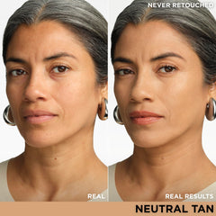 IT Cosmetics CC+ Cream swatch on skin demonstrates color correction for even tone.