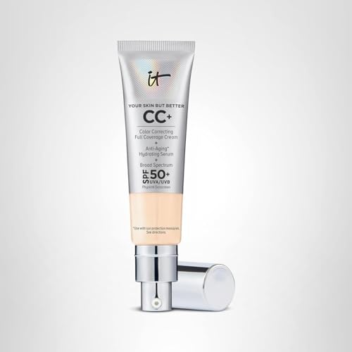 Open packaging of IT Cosmetics CC+ Cream Fair Warm reveals rich texture