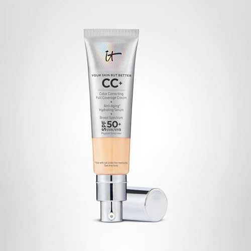 IT Cosmetics CC+ Cream natural matte finish on model skin.