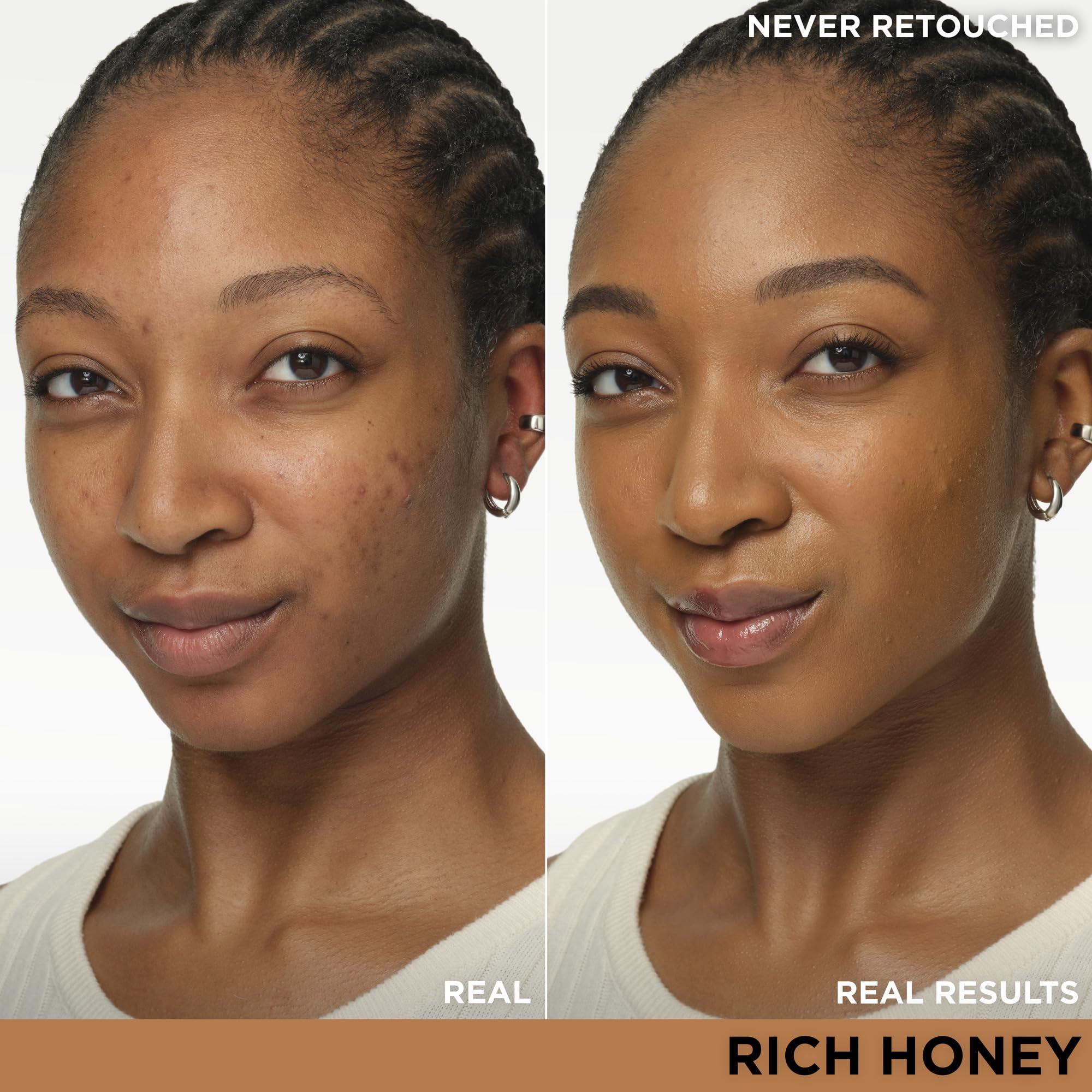 IT Cosmetics CC+ Cream Rich Honey swirl on skin demonstrates seamless blend and even tone