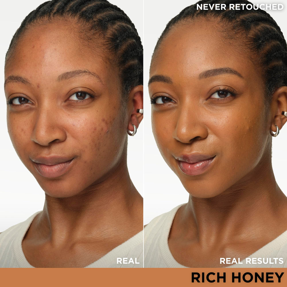 IT Cosmetics CC+ Cream Rich Honey swirl on skin demonstrates seamless blend and even tone