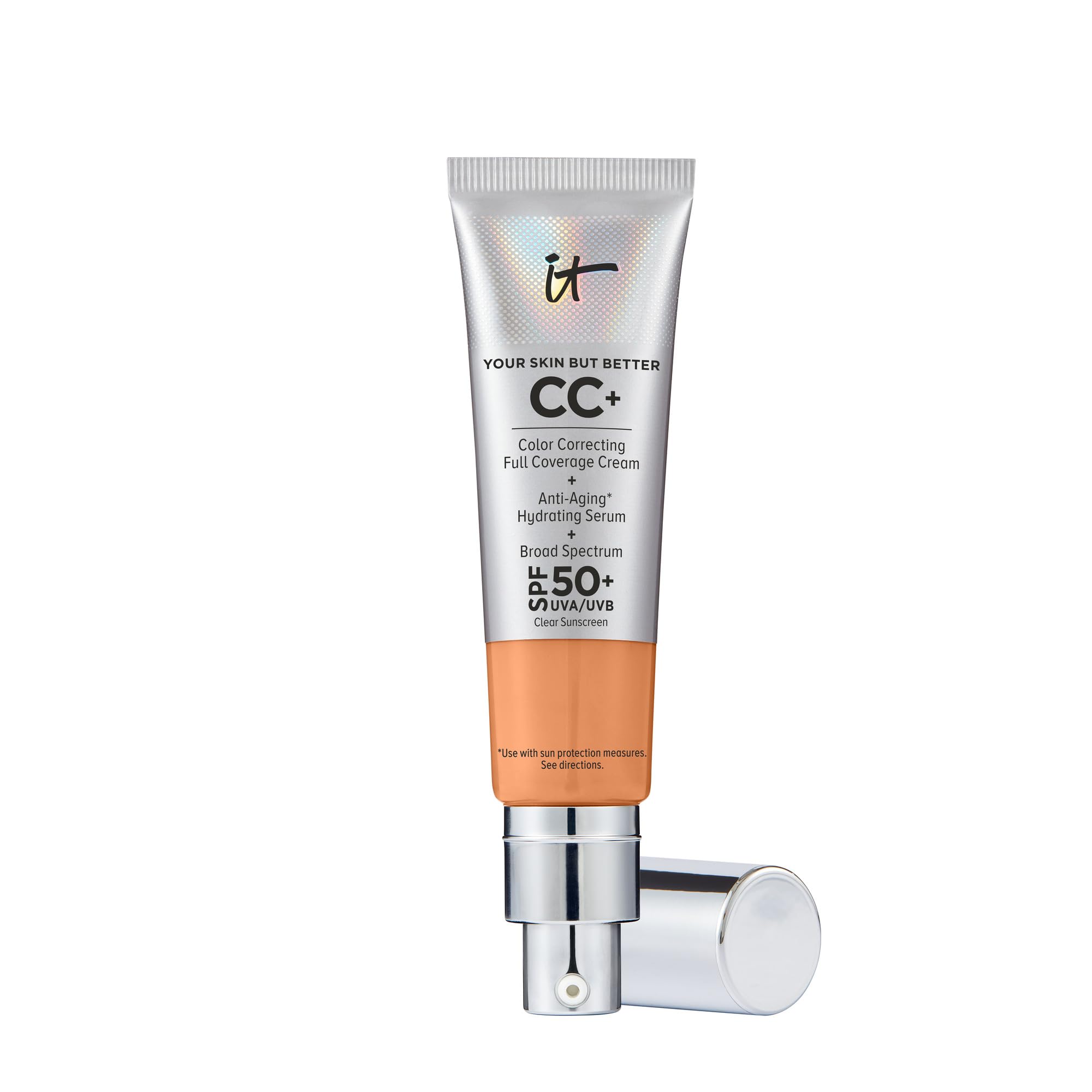 IT Cosmetics CC+ Cream Tan Cool bottle with SPF 50+ and full coverage
