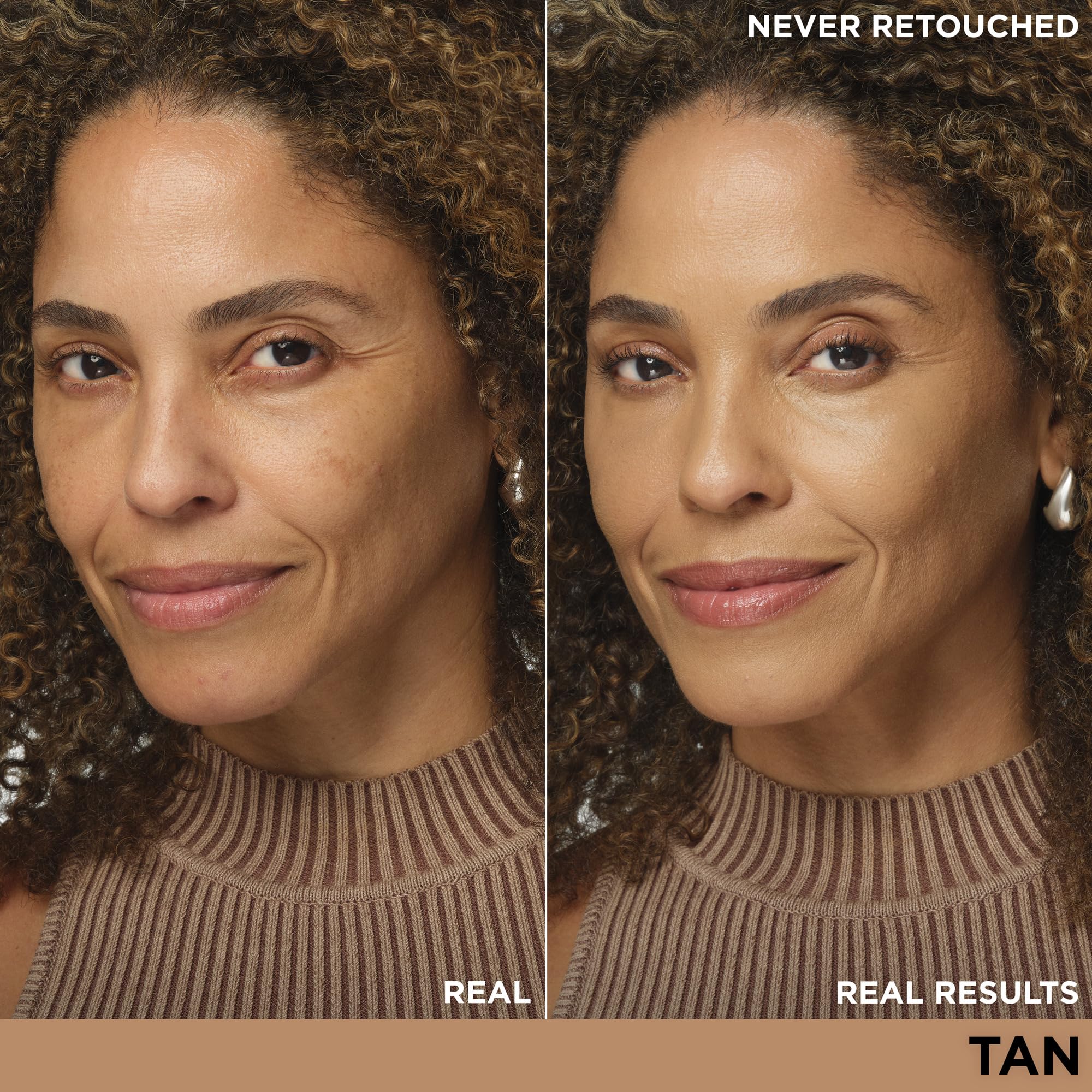 IT Cosmetics CC+ Cream Tan swatch demonstrates natural full coverage.