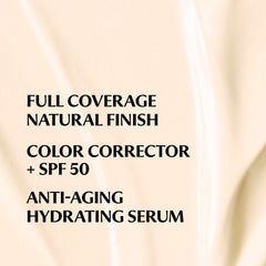 IT Cosmetics CC+ Cream texture swirl on skin demonstrates creamy, buildable coverage.