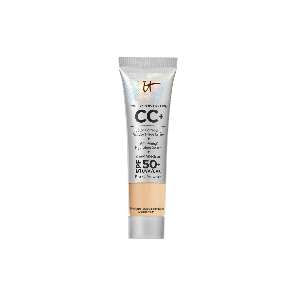 IT Cosmetics CC+ Cream Travel bottle shows portable coverage with on the go use