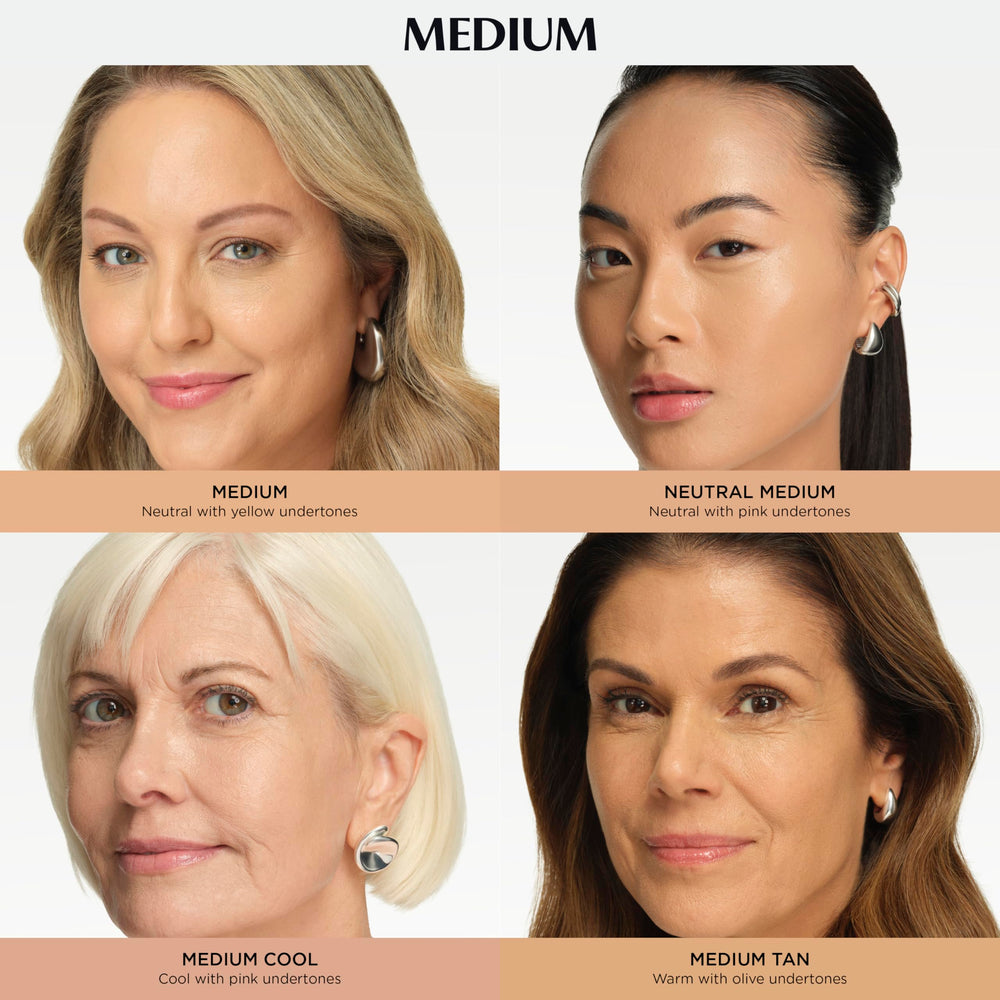 IT Cosmetics CC+ Cream Travel medium tan swatches show natural color correction and coverage.