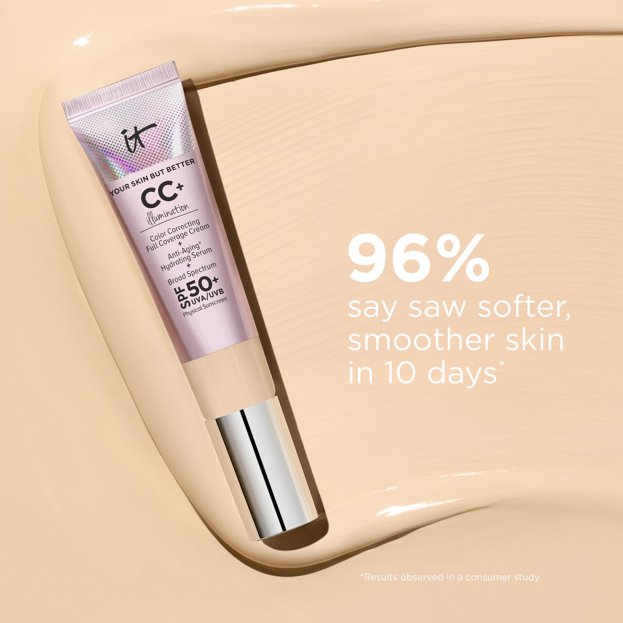 Texture close-up reveals creamy, hydrating formula with peptides.