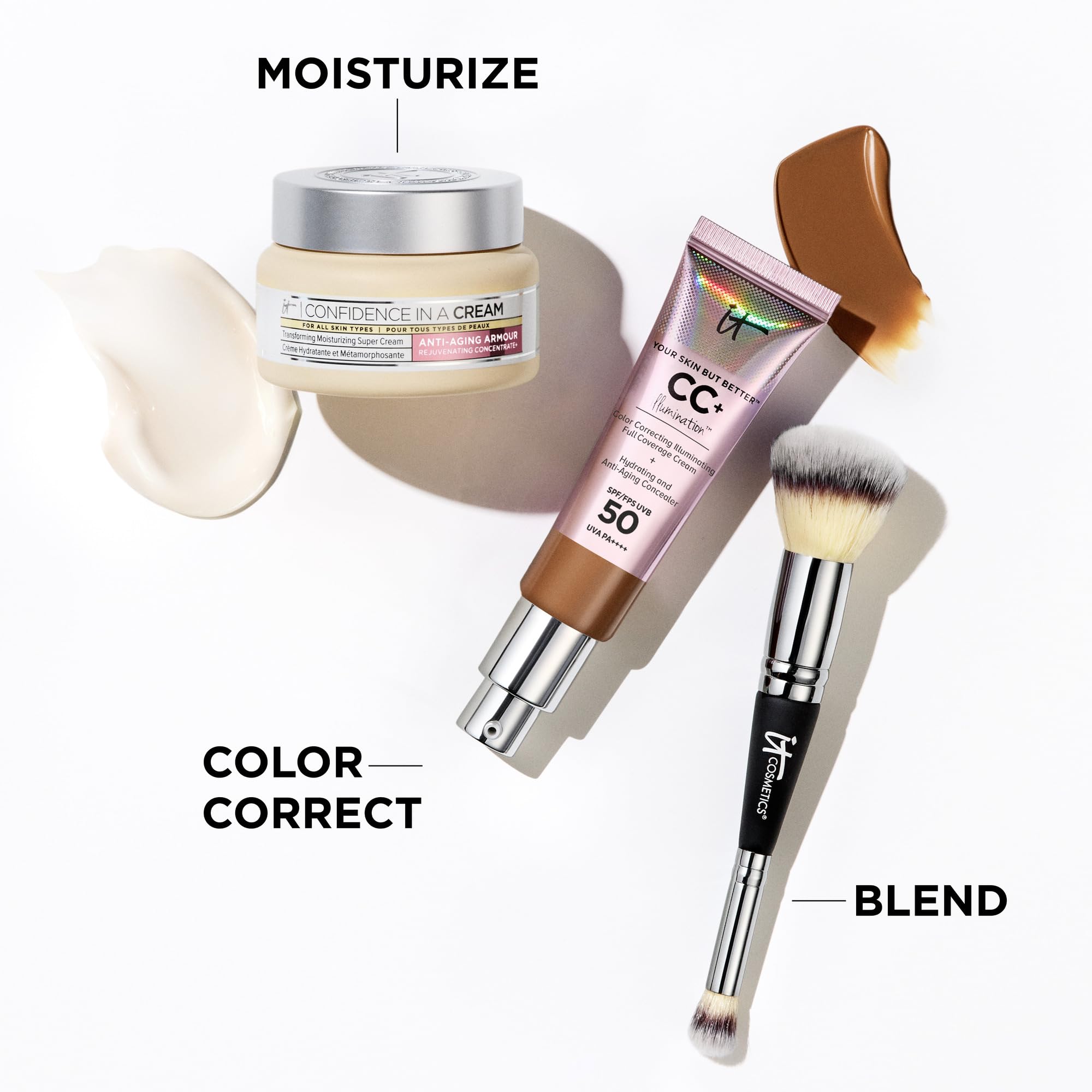 IT Cosmetics CC+ Cream Illumination Light close-up emphasizes smooth, even texture.