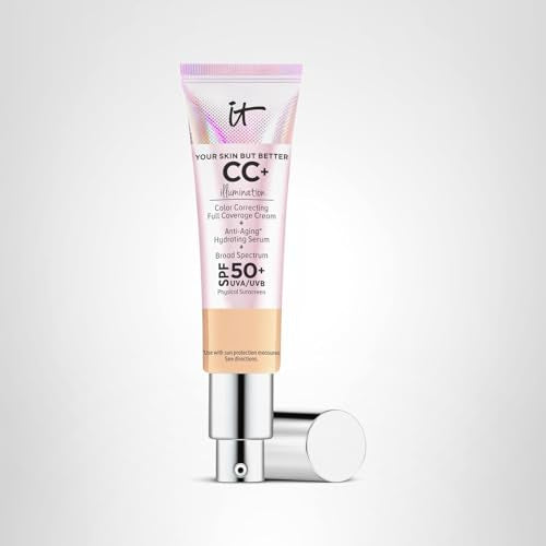 IT Cosmetics CC+ Cream Illumination medium swatch shows balanced undertones for versatile coverage