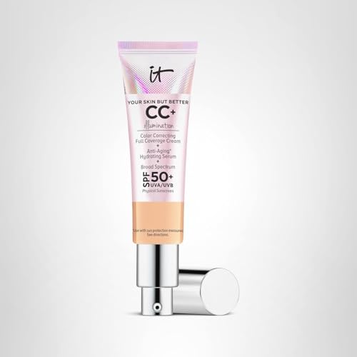 IT Cosmetics CC+ Illumination packaging box showcases premium anti-aging, hydration benefits.
