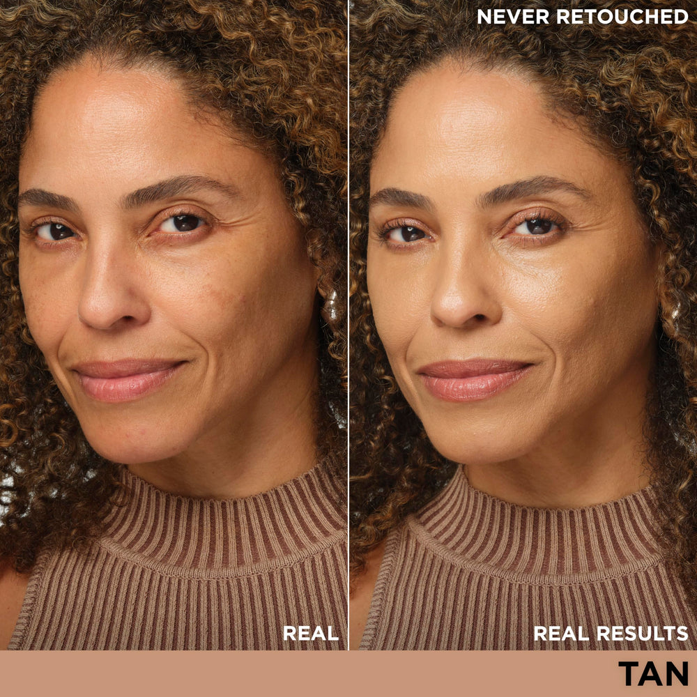 IT Cosmetics CC+ Illumination Tan label closeup highlights sun protection and color correction.