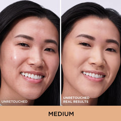 IT Cosmetics CC+ Natural Matte blend swatch demonstrates seamless blending for a natural matte finish.