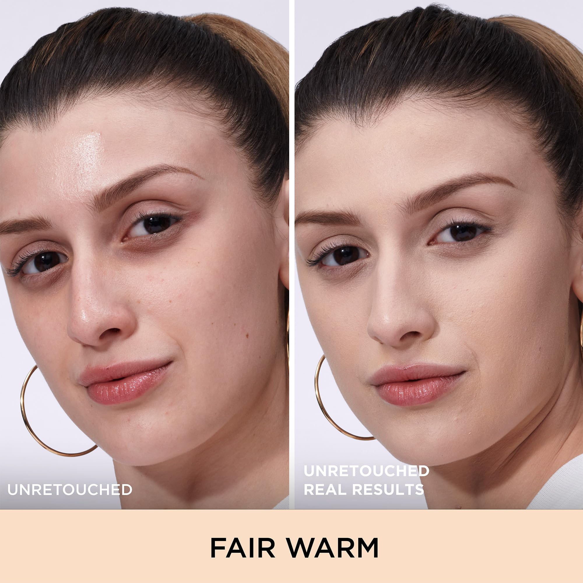IT Cosmetics CC+ Cream Natural Matte Fair Warm swatches on skin with color correction.