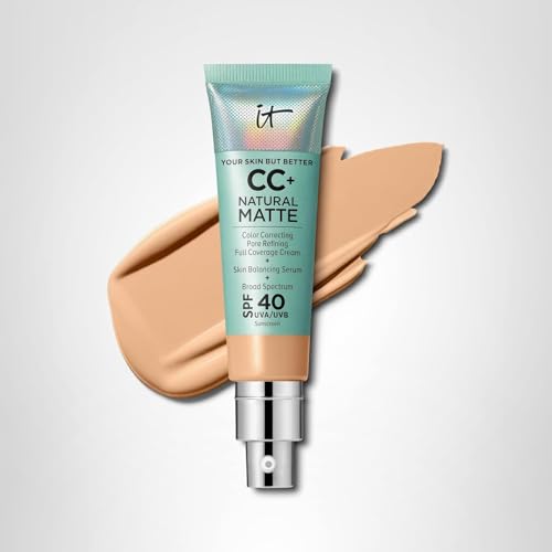 IT Cosmetics CC+ Natural Matte SPF40 formula with no white cast on skin.