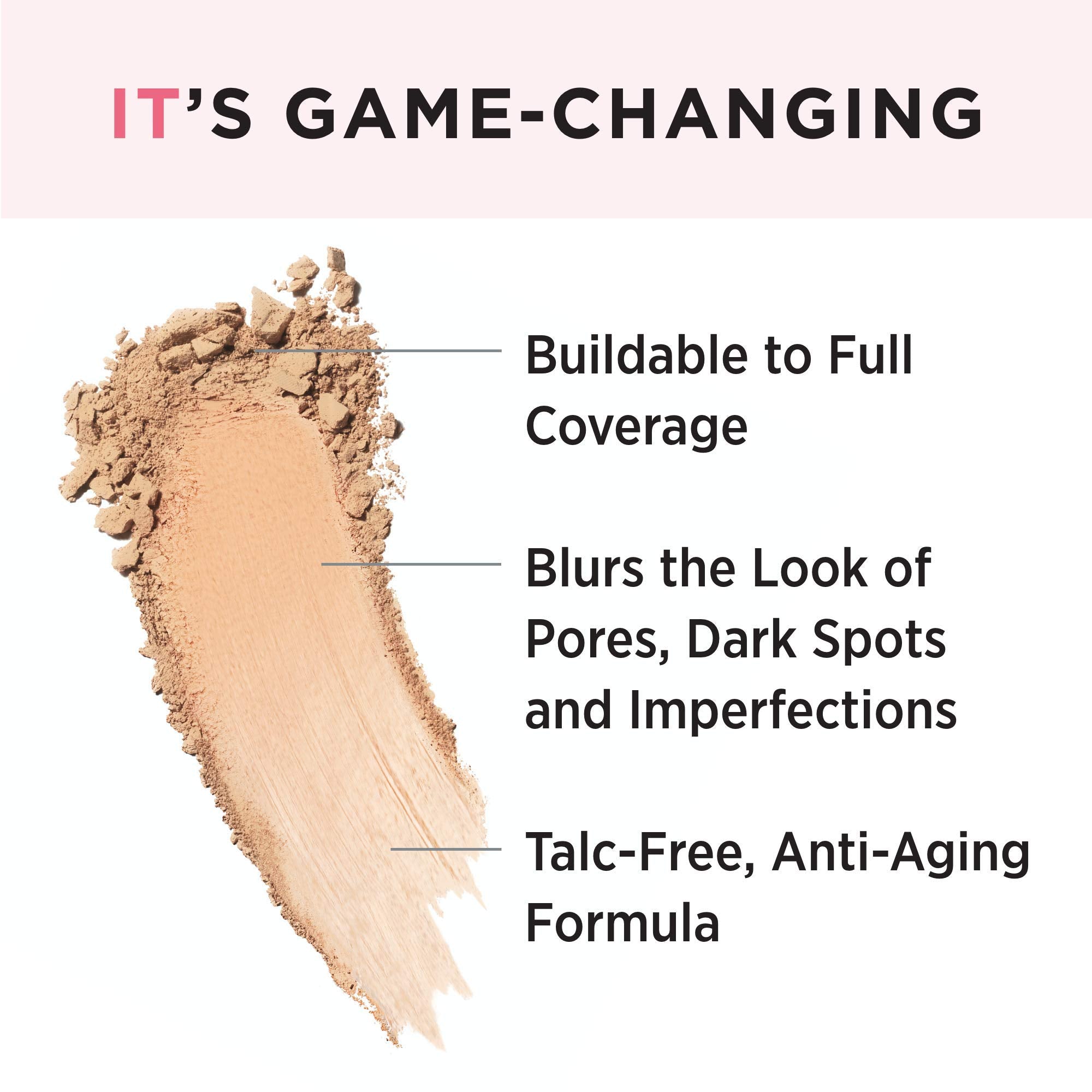 IT Cosmetics CC+ Airbrush Powder brush application showing buildable coverage.