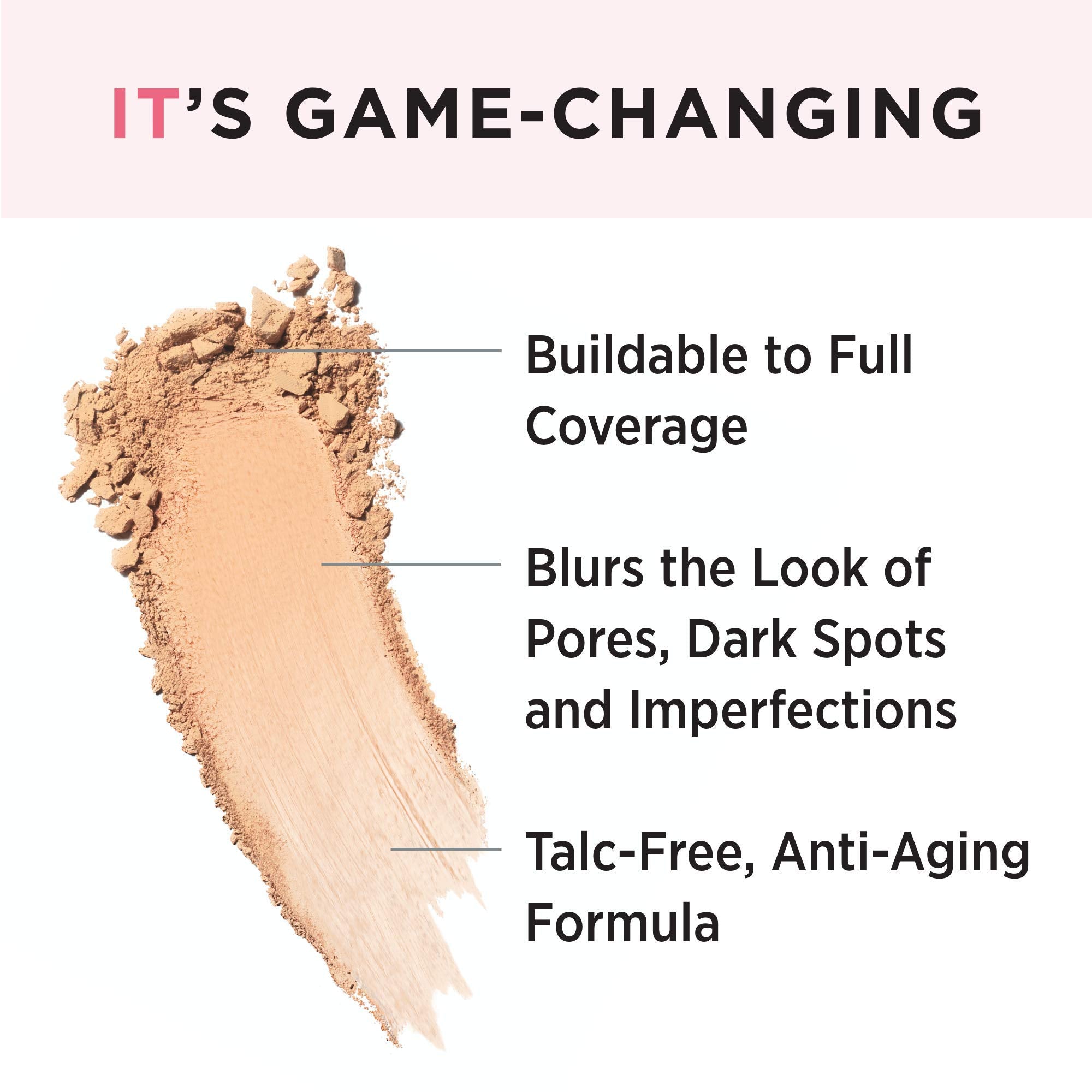 IT Cosmetics CC+ Airbrush powder brush application shows seamless finish.