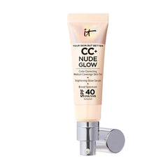 IT Cosmetics CC+ Nude Glow fair bottle pump for lightweight glow with SPF 40