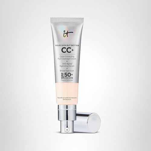 IT Cosmetics CC+ Cream fair-beige packaging shot shows shade fit for light skin.
