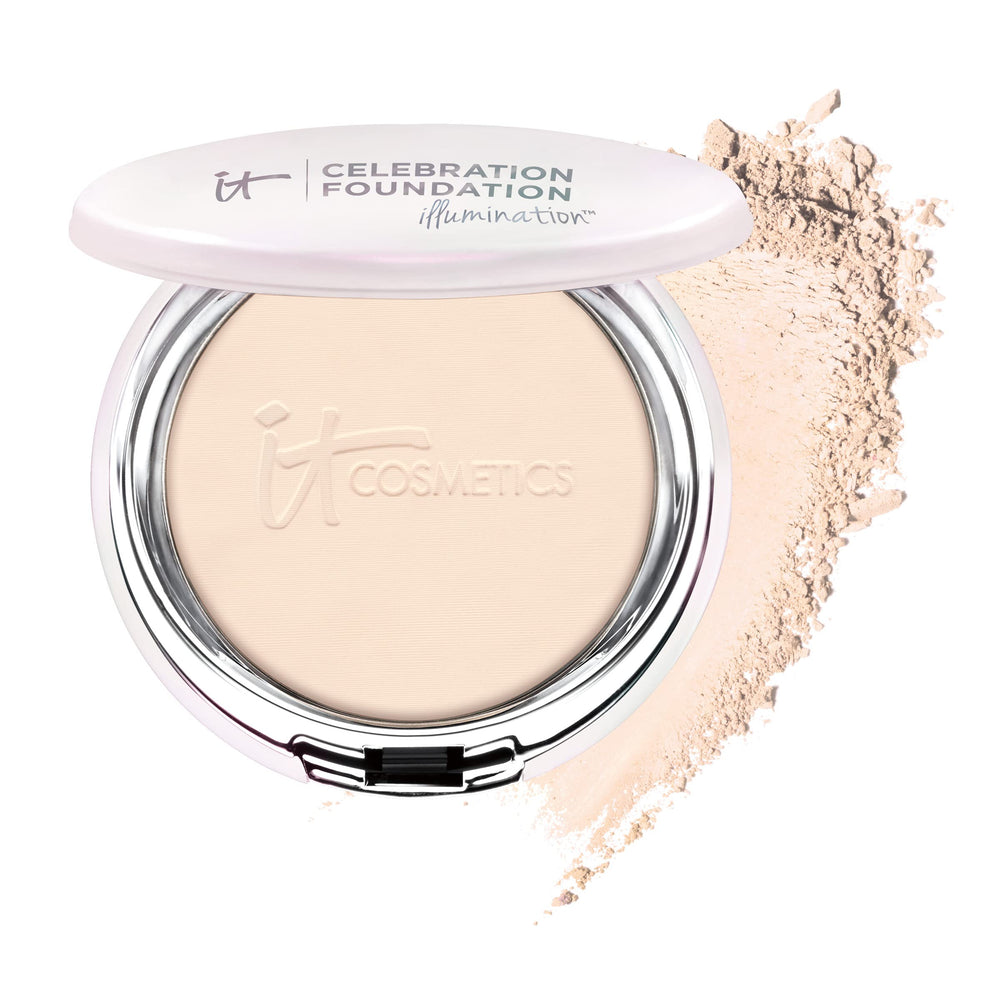 IT Cosmetics Celebration Foundation Illumination compact front view for radiant, buildable coverage.