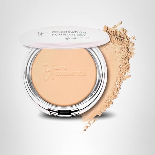 IT Cosmetics Celebration Foundation Illumination packaging – portable compact for on-the-go radiance and touch-ups.