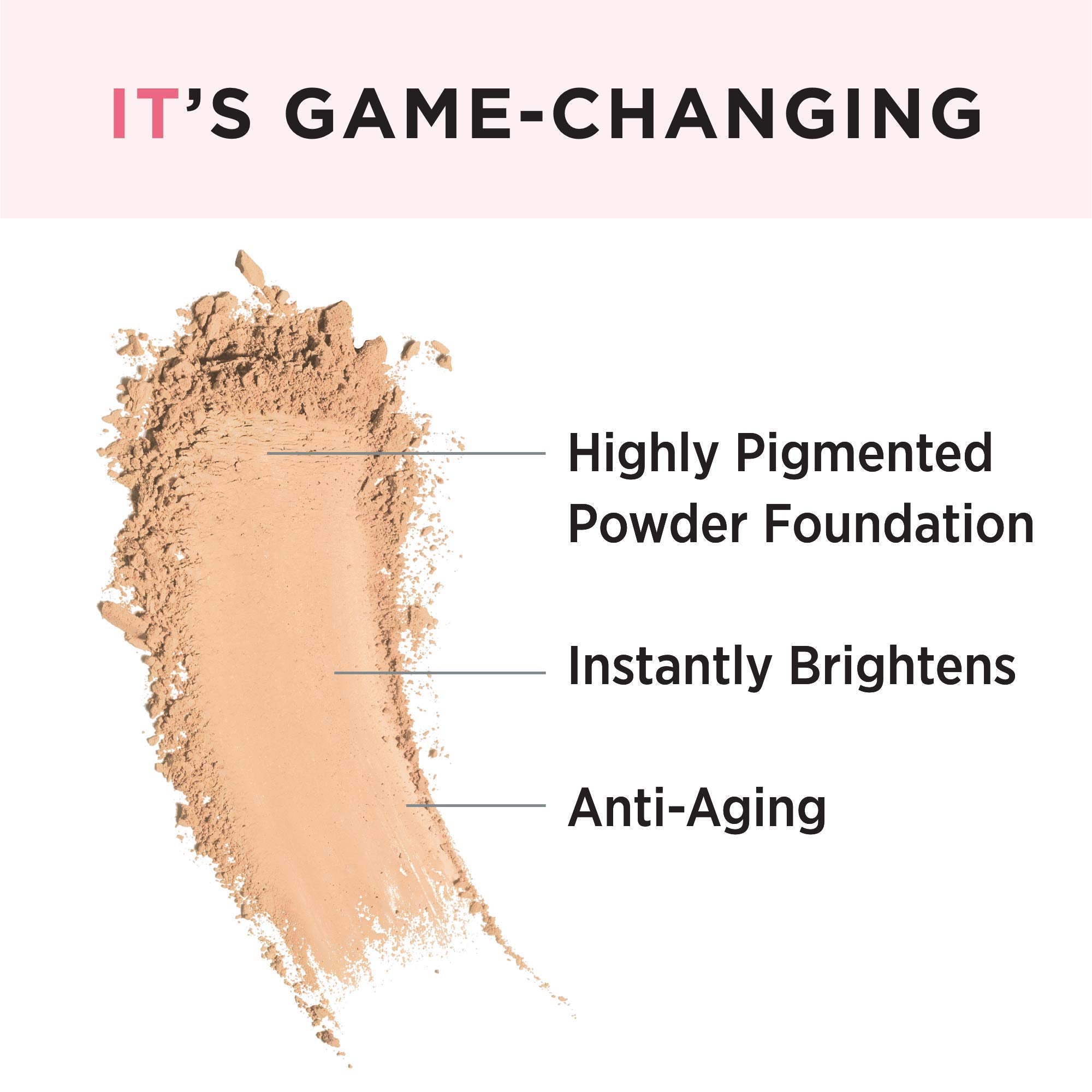 IT Cosmetics Celebration Foundation Illumination texture swirl highlights buildable full coverage.