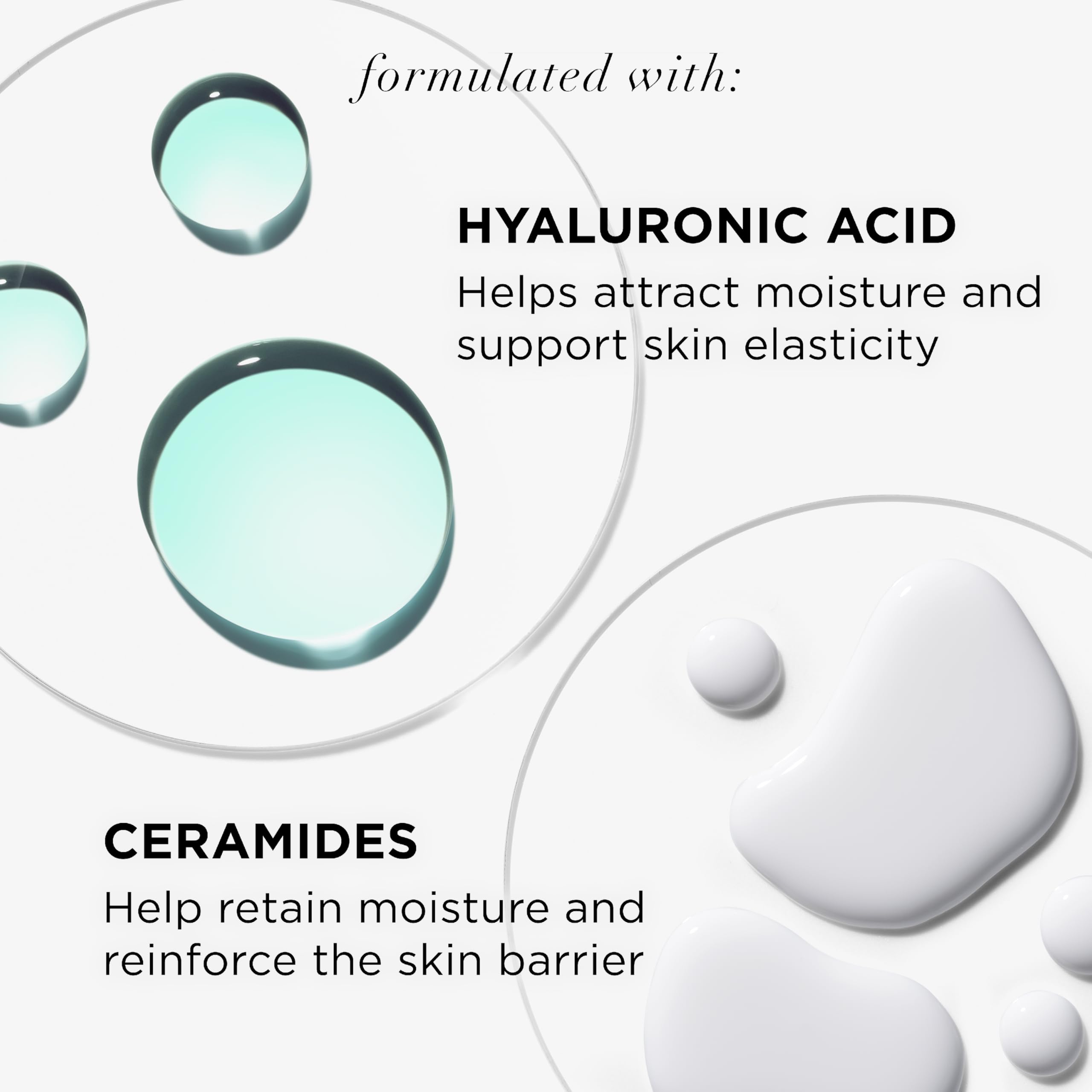 IT Cosmetics Confidence in a Cleanser hyaluronic acid droplets emphasize hydration and plumping