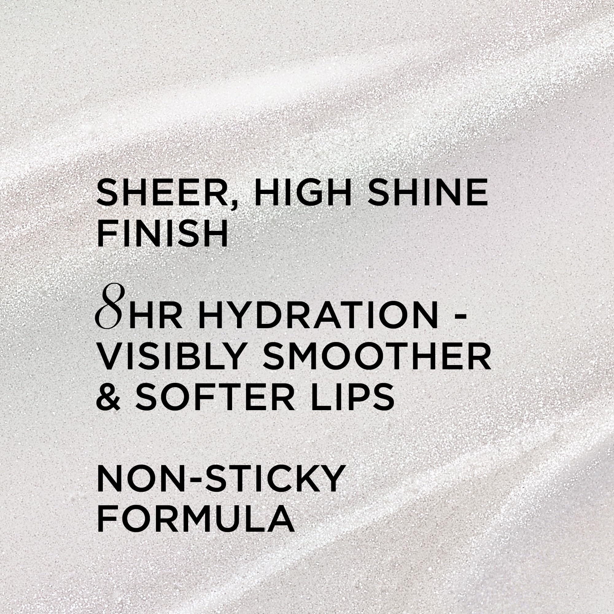 It Cosmetics Confidence in a Serum Lip Gloss Self-Assured clear shimmer lip swatch with hydrating shine.