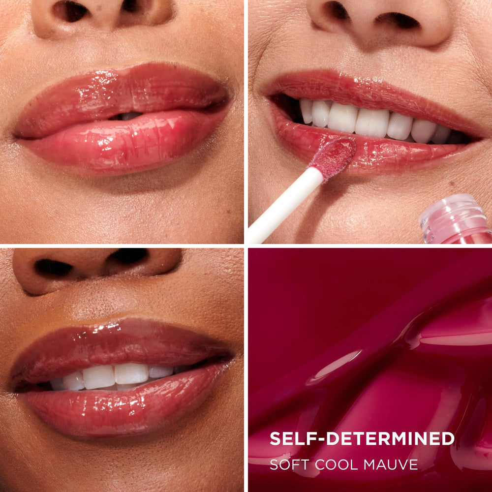 IT Cosmetics Confidence in a Serum Lip Gloss wand close-up shows glossy, smooth texture