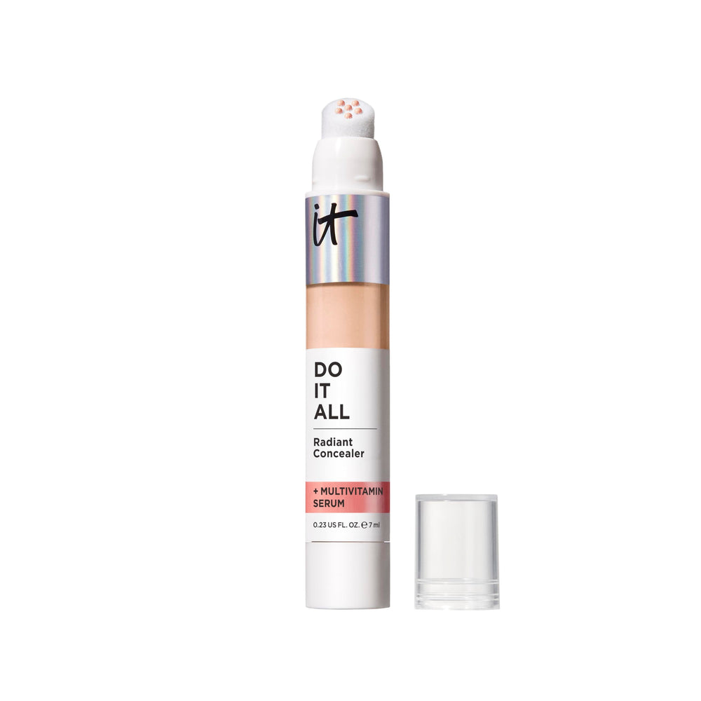 IT Cosmetics Do It All Radiant Concealer bottle demonstrates easy, long-wearing concealment with a radiant finish.