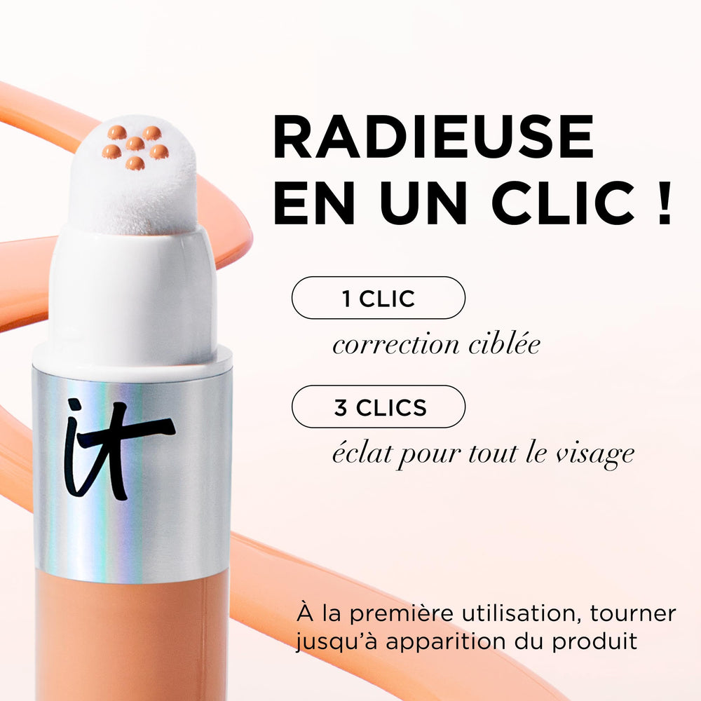 IT Cosmetics Do It All Radiant Concealer ingredients panel highlights hyaluronic acid and vitamins.