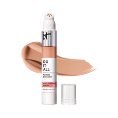 IT Cosmetics Do It All Radiant Concealer packaging close-up highlights easy-to-use applicator for precise spot coverage.