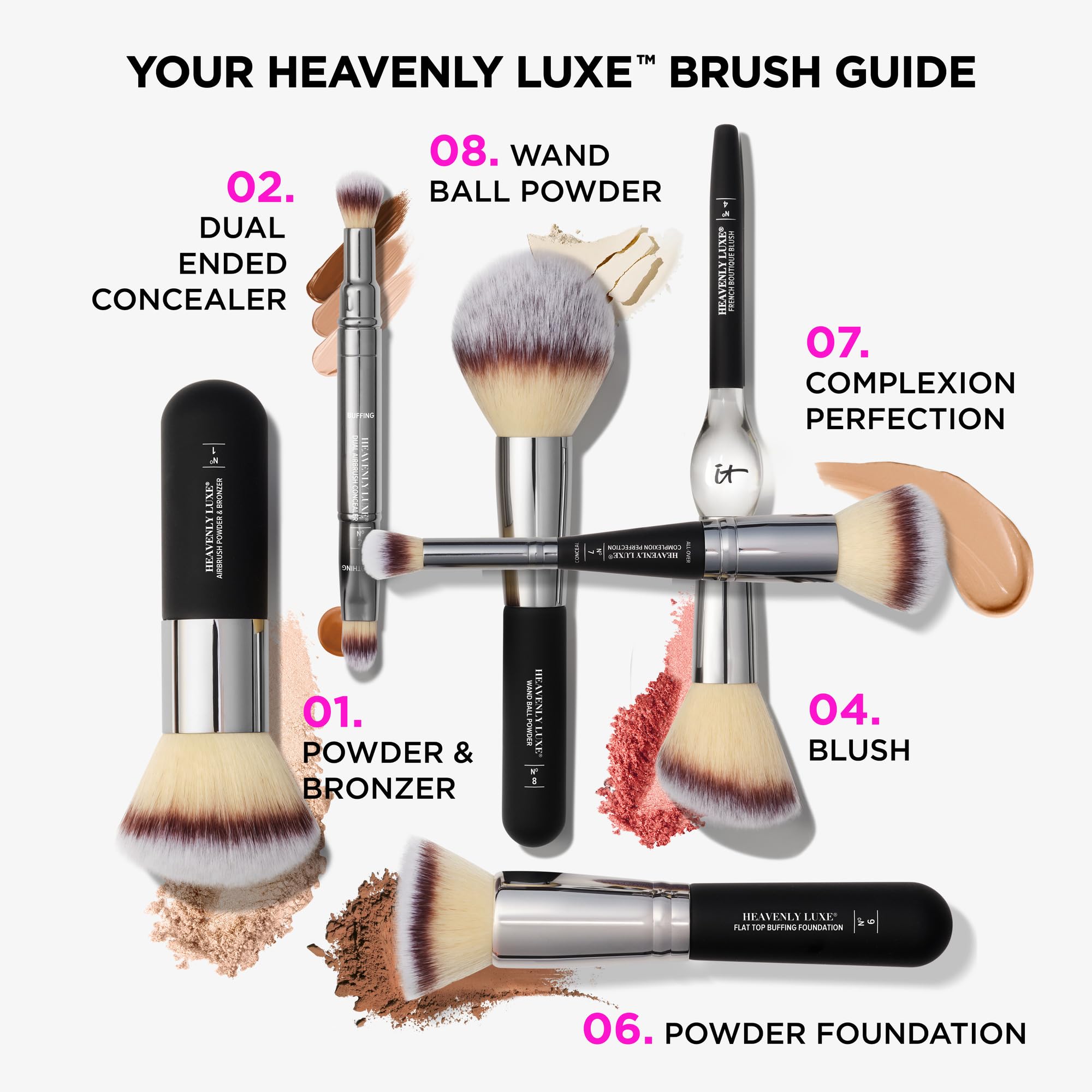 IT Cosmetics Heavenly Luxe Dual Airbrush Concealer Brush #2 right-hand use