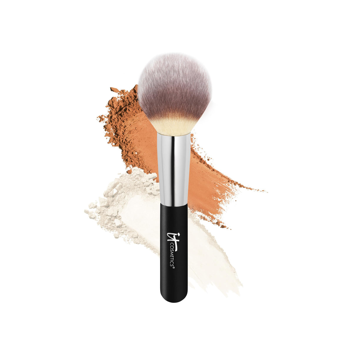 IT Cosmetics Heavenly Luxe Wand Ball Brush head closeup shows dense bristles for even powder pickup