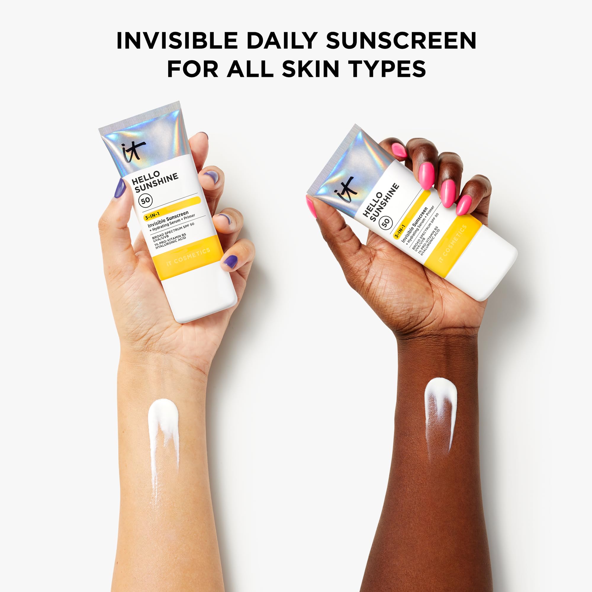 IT Cosmetics Hello Sunshine with hyaluronic acid for lasting moisture.