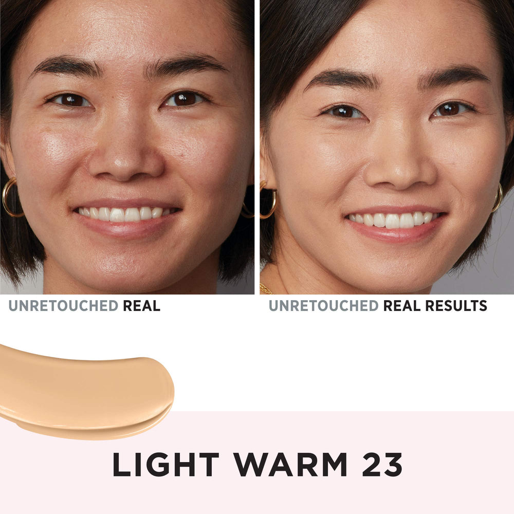 IT Cosmetics Light Warm Foundation texture swirl highlights buildable coverage and smooth finish.