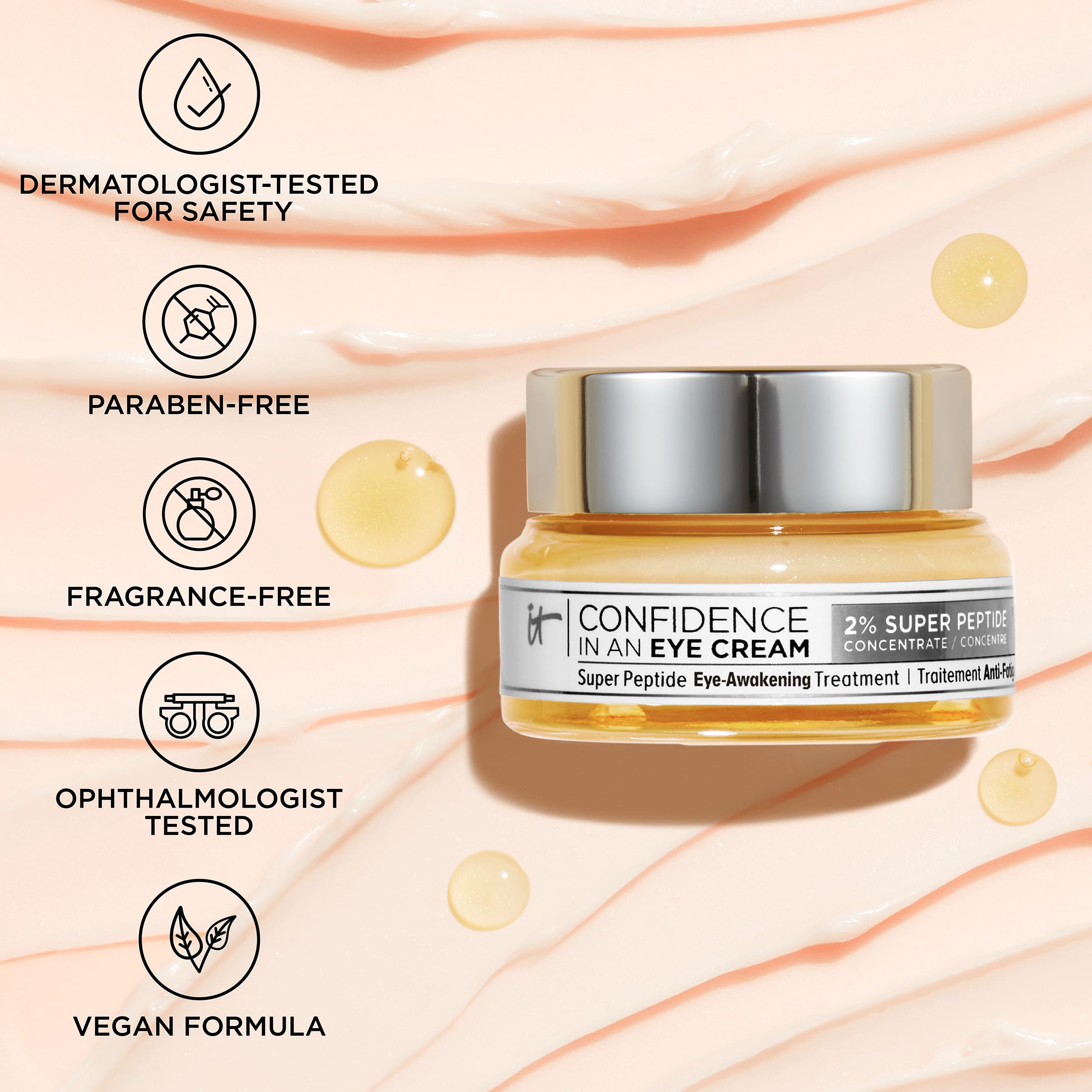 IT Cosmetics Lightweight texture on skin can complement concealer for a smoother look.