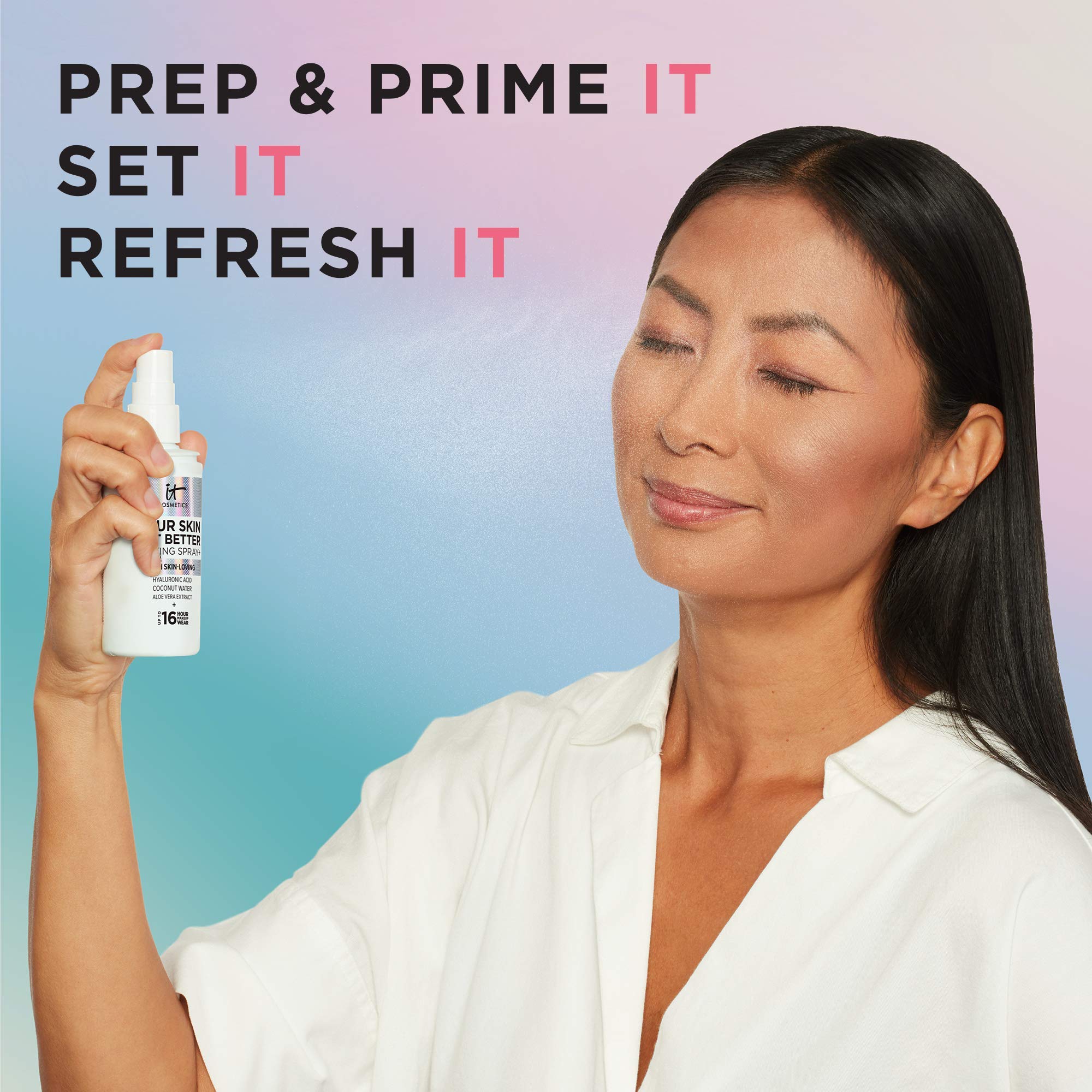 IT Cosmetics Your Skin But Better Setting Spray with hyaluronic acid and coconut water for gentle hydration