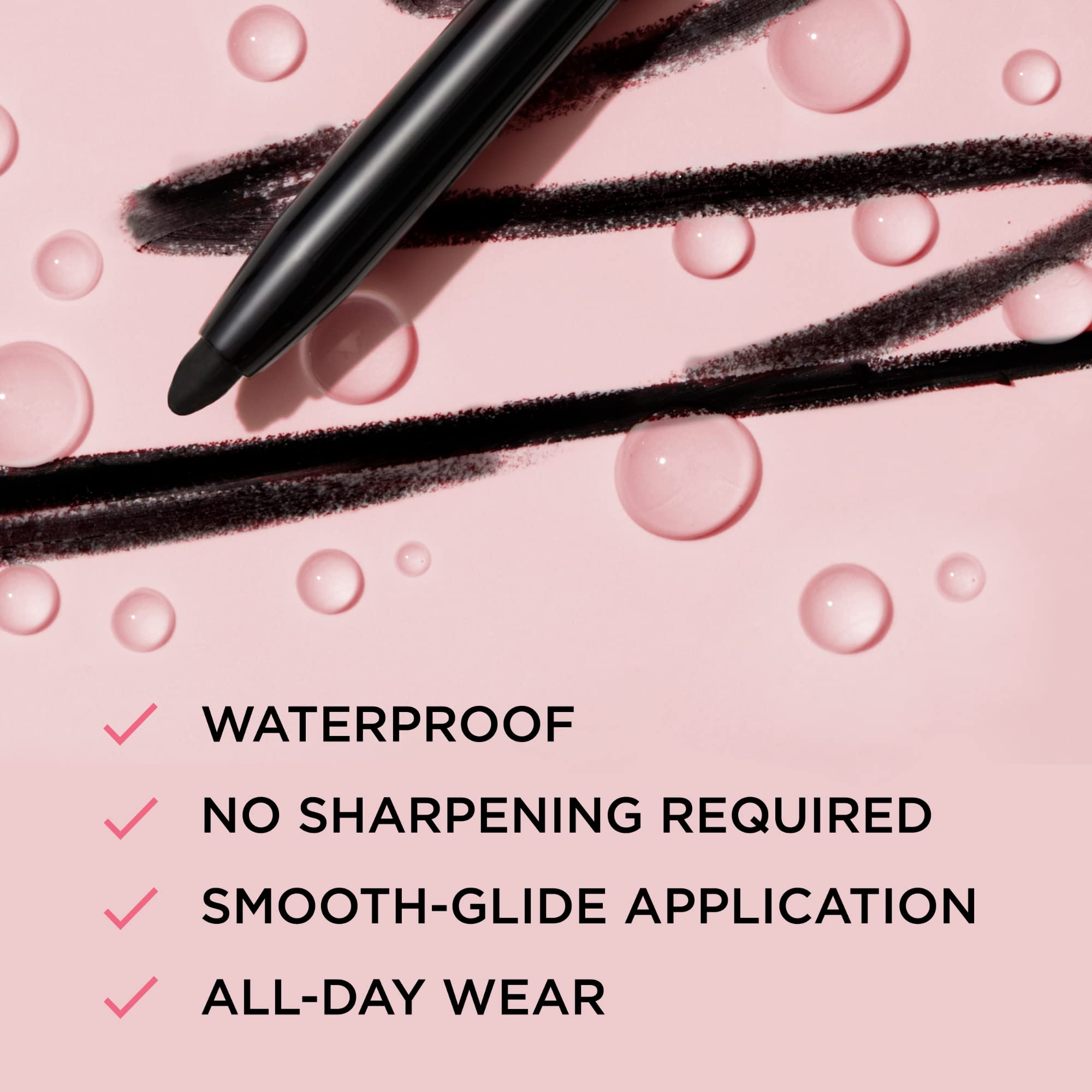 IT Cosmetics Superhero No-Tug Retractable Eyeliner tip closeup demonstrates precise lines and control
