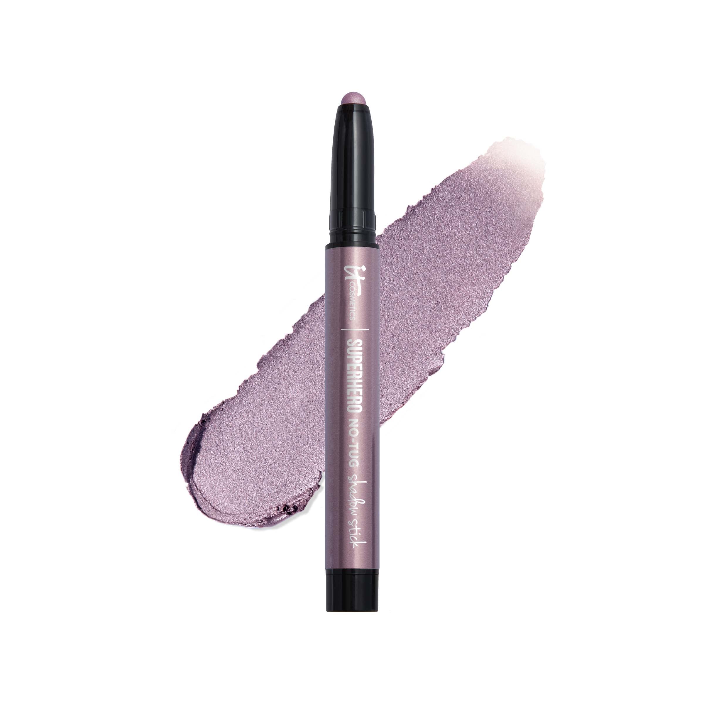 IT Cosmetics Superhero No-Tug Shadow Stick Epic Amethyst swatch showing long-lasting color