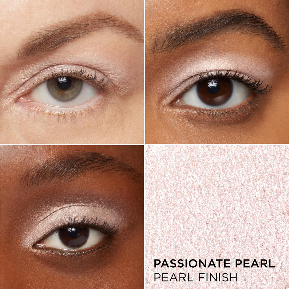IT Cosmetics Superhero shadow stick Ivory Pearl swatches show creamy, buildable color for easy daily wear