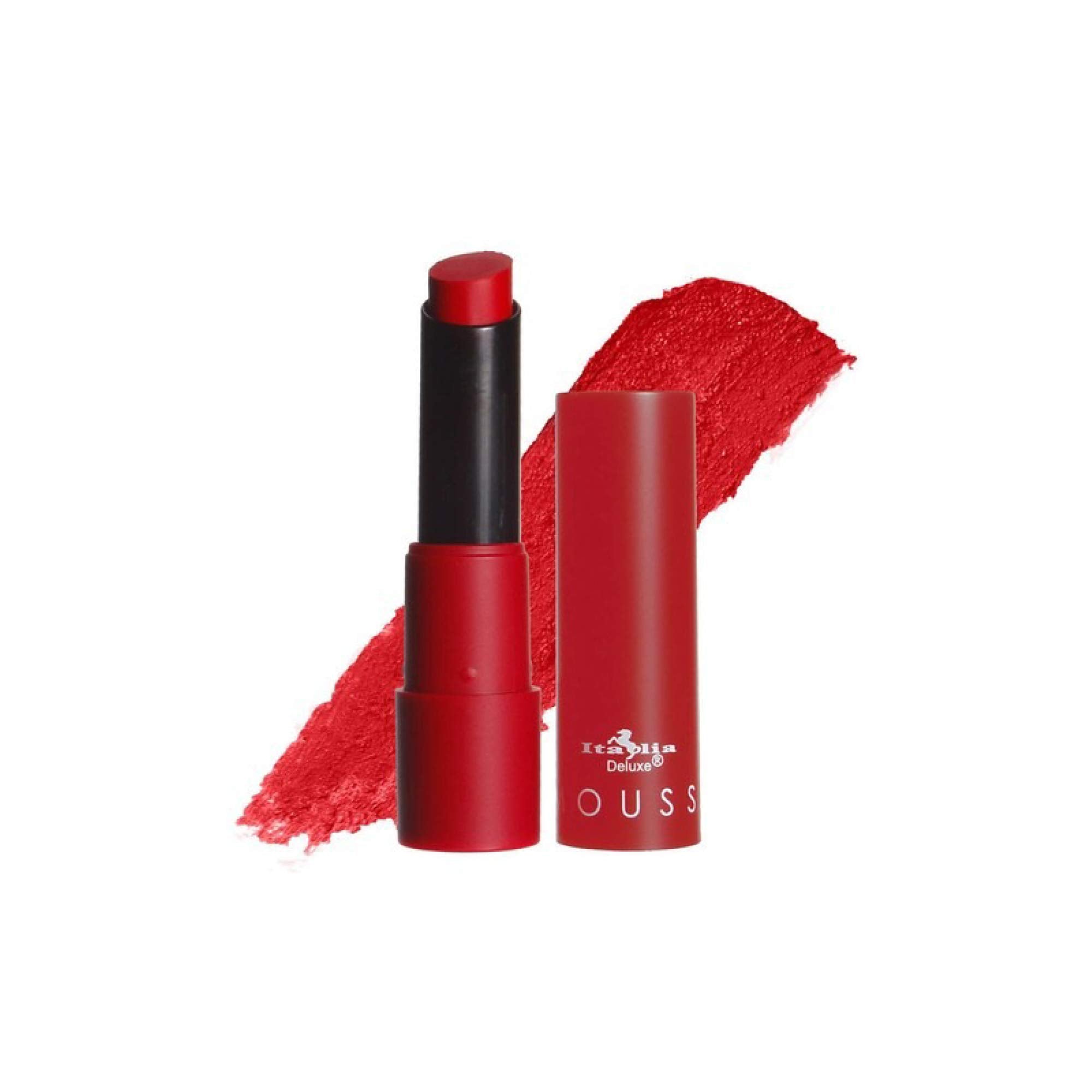 Italia Deluxe lip set application demo image shows smooth mousse texture in action