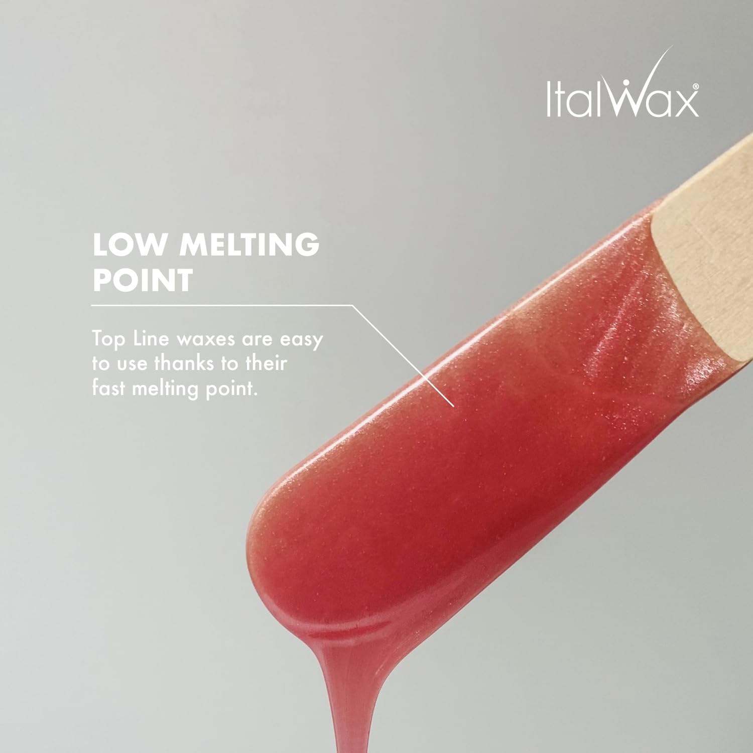 Italwax Pink Pearl hard wax application close-up demonstrates glide-on ease on facial zones.