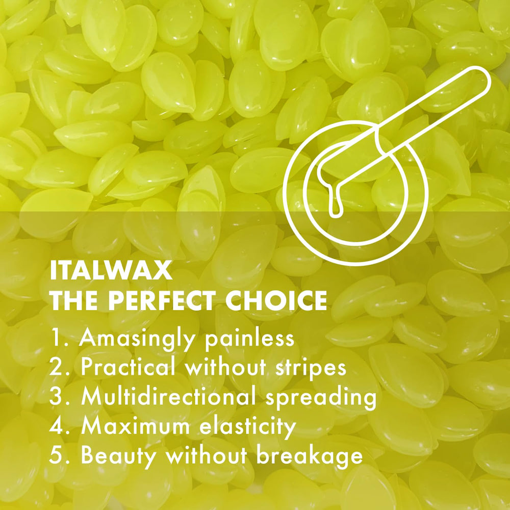 Italwax jelly wax demonstrates strong adhesion across all hair types for versatile use.