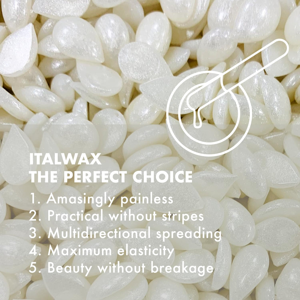 Italwax Top Line Crystal is lightweight and easy to manage for even layer application.