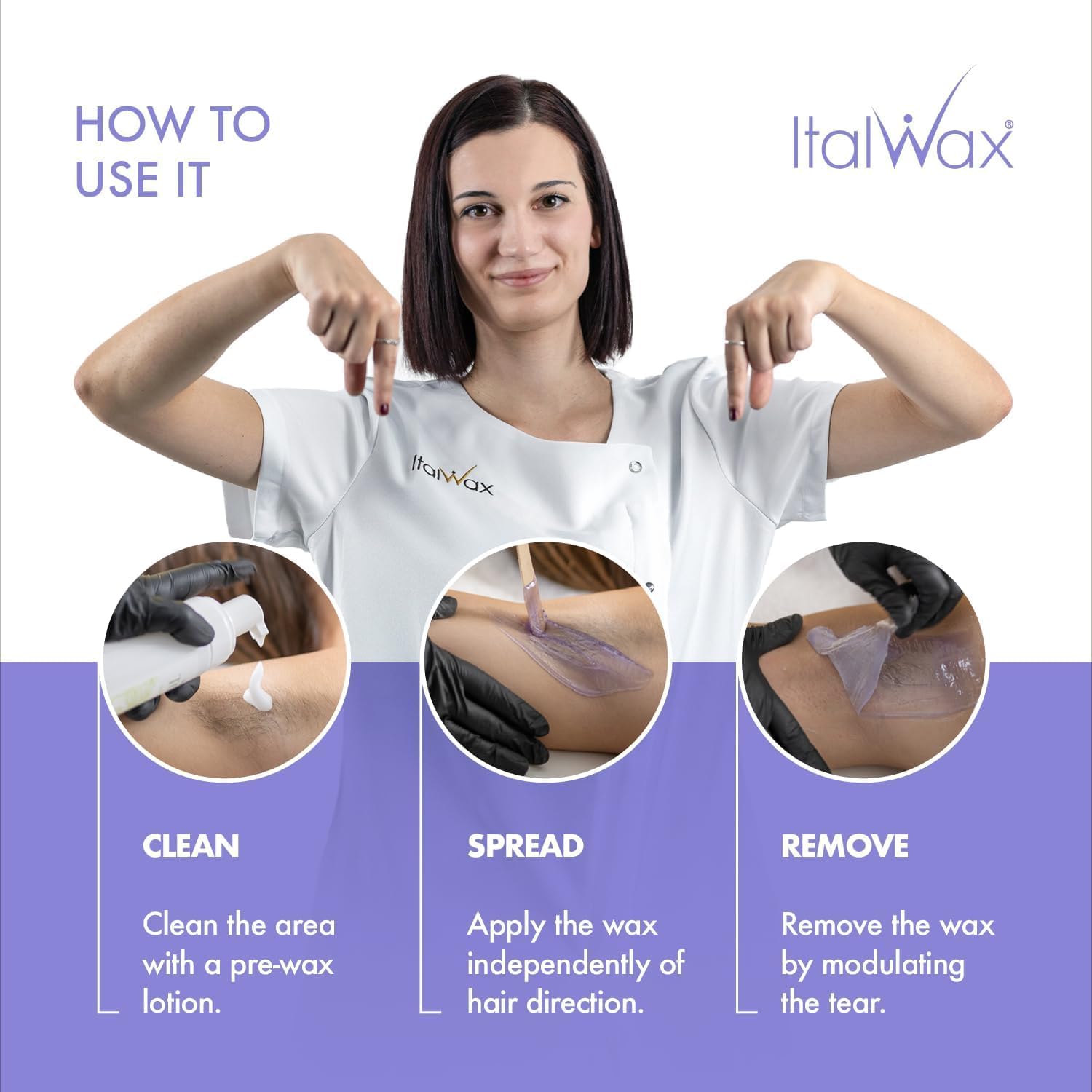 Italwax Orchid Jelly Wax ideal for bikini and underarms with controlled removal.