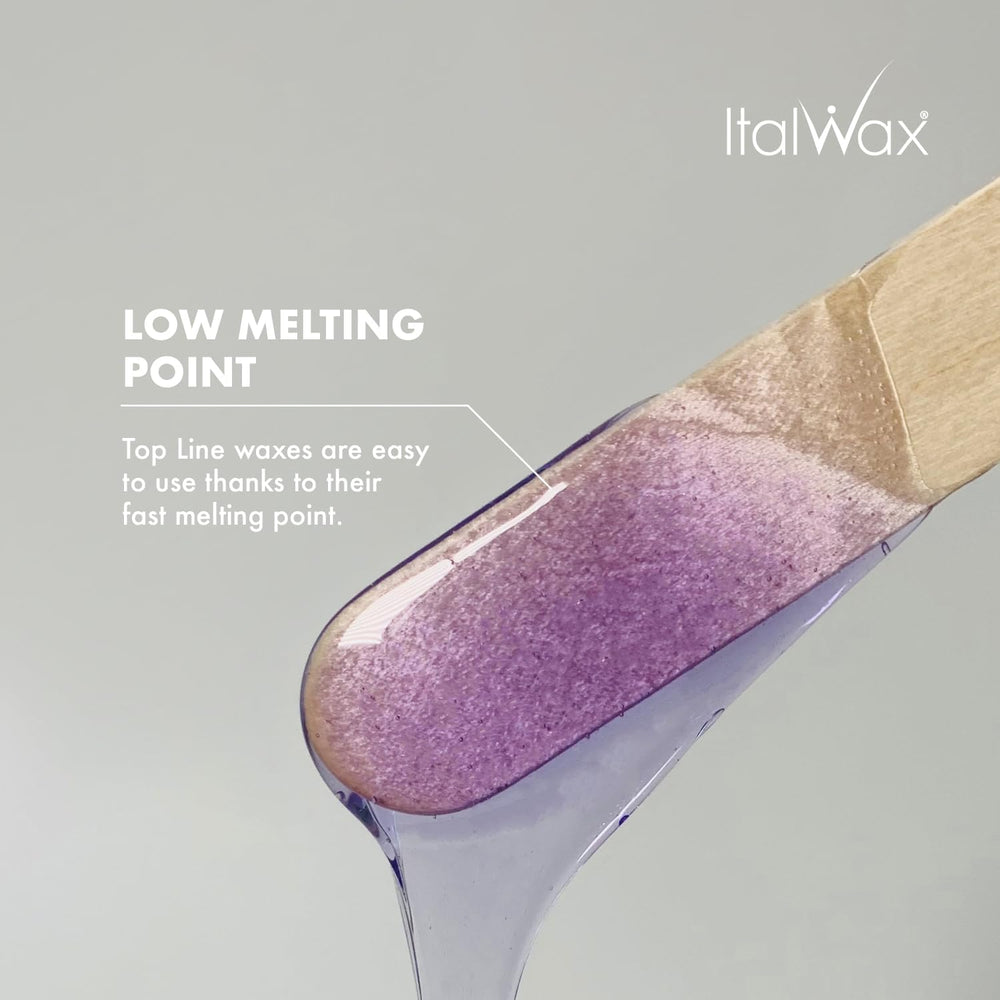 Italwax Orchid Jelly Wax visual opaque indicator signals optimal removal moment.