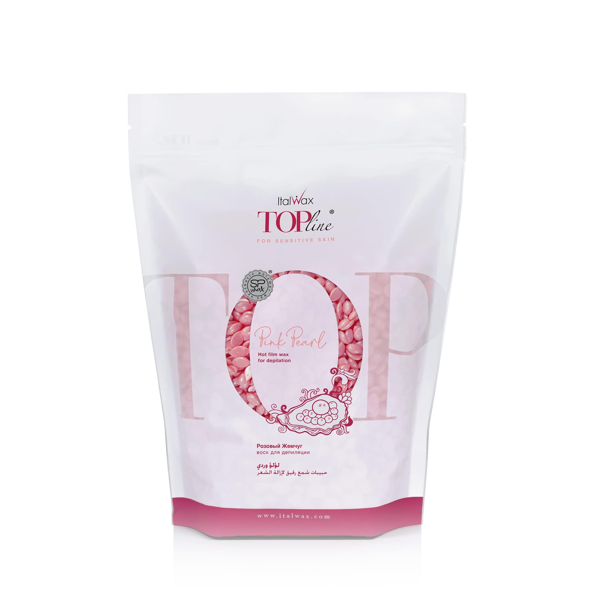 Italwax Top Line Pink Pearl packaging shows premium Italian quality for reliable waxing.